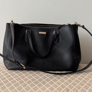 kate spade Black Saffiano Leather Tote with Adjustable Crossbody Strap